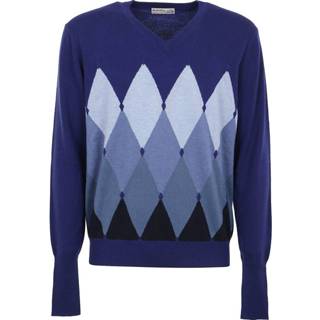 👉 Male blauw V Neck Diamond