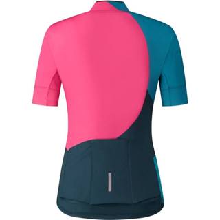 👉 Fiets shirt vrouwen roze blauw Fietsshirt - Shimano Wielershirt Sumire Dames /