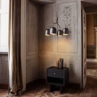 👉 Kroonluchter grijs GUBI Howard 4-lamps gunmetal