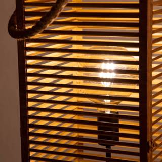 👉 Lantaarn kunststof licht hout Staande Wismar houtoptiek 80cm 174745060312