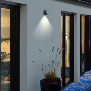 👉 Buitenwandlamp metallic antraciet RZB HB 105 LED onder stralend