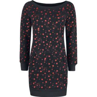 Korte jurk zwart vrouwen R.E.D. by EMP - Sweatkleid mit Sternen Alloverprint 4064854310889