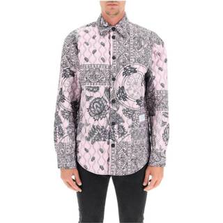 👉 Overshirt male roze Padded paisley over shirt