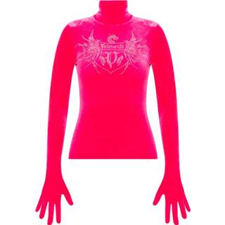 👉 Glove s vrouwen roze Top with gloves