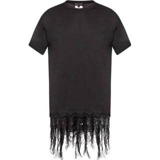 👉 Shirt l male zwart Fringed T-shirt 1641299572589