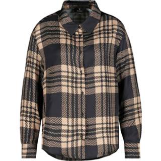 👉 Blous vrouwen zwart Geruite satijnen blouse 4052269340683