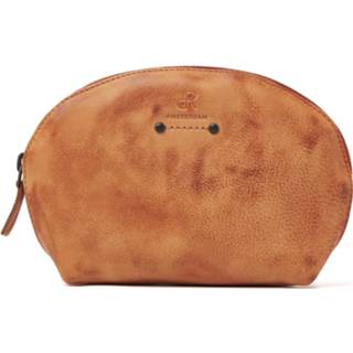 👉 Etui camel leer unisex nederlands ritssluiting DR Amsterdam Tampa Make Up / Pen 8712099079226