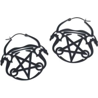 Oorbel zwart vrouwen Gothicana by EMP - x Anne Stokes Dragon Pentagram Hoops 4251392161244