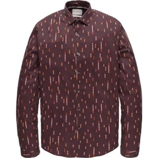 👉 Overhemd XL male bruin Overhemd- Print ON Poplin Stretch