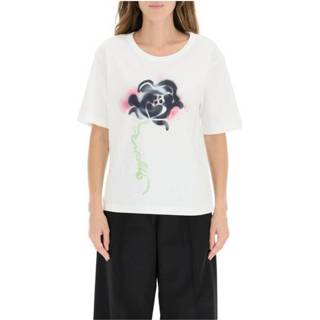 👉 Print T-shirt vrouwen wit Floral