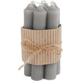 👉 Tafelkaartje wit grijs male Tafelkaars 2x2x12cm 7 stuks 8713219371121