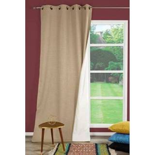 👉 Gordijn beige male verduisterend thermisch Bella 140x260cm 3589721297939