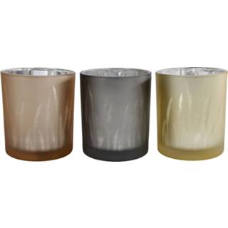 👉 Kaars bruin male Tealight Wildflowers 9x9x10cm 1st 8713219385272