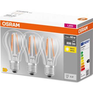 👉 Wit male Osram ledfilamentlamp Base Classic A warm E27 7W 3st. 4058075819290