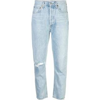 👉 Spijkerbroek W28 W29 vrouwen blauw Distressed straight leg jeans
