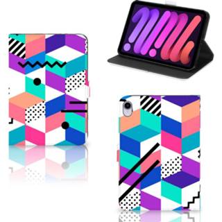 👉 Houten blok IPad Mini 6 (2021) Tablet Beschermhoes Blokken Kleurrijk 8720632626806