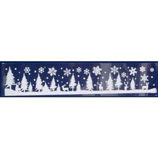 👉 Raam sticker active 1x stuks velletjes kerst raamstickers sneeuw landschap 12,5 x 58,5 cm