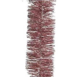 👉 Kerst boom active roze 1x lametta guirlandes oud 270 cm kerstboom versiering/decoratie