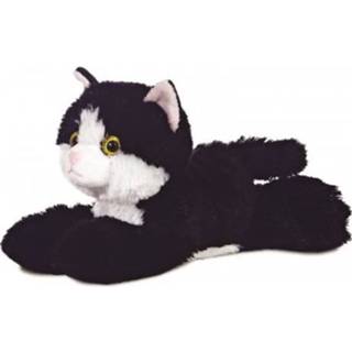 👉 Knuffel pluche zwart junior wit Aurora Mini Flopsie maynard kat 20,5 cm 5034566127432