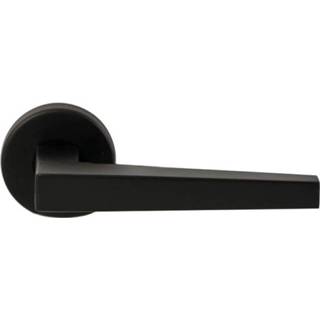 👉 Deurkruk zwart RVS Hardbrass Seoul op rond rozet 8717727180237