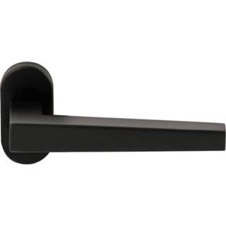 👉 Deurkruk zwart RVS Hardbrass Seoul op ovaal rozet 8717727180275