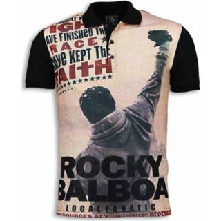 👉 XL male zwart Rocky Balboa The Movie - Digital Rhinestone Polo