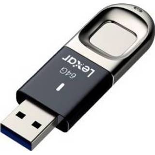 👉 Flash drive zwart zilver Lexar JumpDrive Fingerprint F35 USB 64 GB Type-A 3.2 Gen 1 (3.1 1) Zwart,