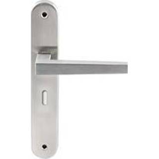 👉 Deur kruk RVS Hardbrass Deurkruk Seoul op ovaal langschild sleutel 56mm 8717727180527