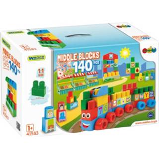 👉 Bouwblok junior multicolor kinderen geen personage hout Wader bouwblokken Middle Blocks 140 delig 5900694415836