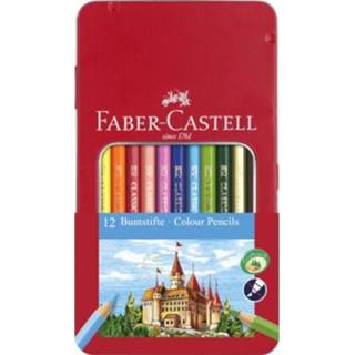 👉 Kleurpotlood unisex volwassenen multicolor kleurpotloden geen personage hout staal Faber Castell Castle junior staal/hout 12 stuks 4005401158011
