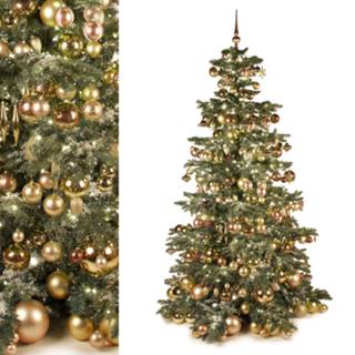 👉 Ornament gouden goud mokka Luxe decoratie pakket van 295 ornamenten in tinten voor een kerstboom 240cm (exclusief kerstboom) 7422220973972