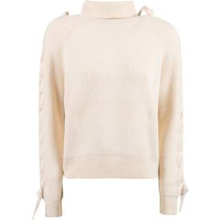 👉 S vrouwen wit Cable Insert Knitwear