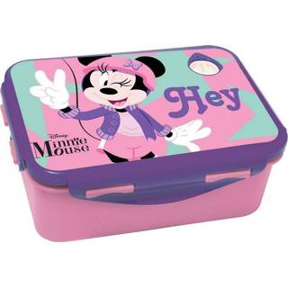👉 Brood trommel kunststof meisjes roze paars Disney broodtrommel Minnie Mouse 17 x 12 cm roze/paars 5204549134959