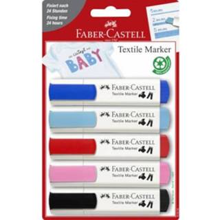 👉 Textielstift multicolor volwassenen geen personage unisex baby's kunststof Faber Castell textielmarkers Baby 1 2 5 mm stuks 4005401595304