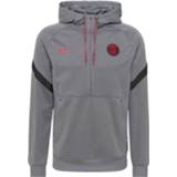👉 Fleece hoodie hoodies xxl|xl|s|m|l grijs zwart rood Nike Paris Saint Germain Half-Zip 2021-2022 Donkergrijs