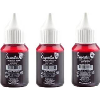 👉 Schmink volwassenen 3x stuks flesje dun vloeibaar horror nepbloed 20 ml
