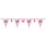 👉 Vlaggenlijn papier roze meisjes Geboorte Meisje 6 Meter - Vlaggenlijnen 8719538104891