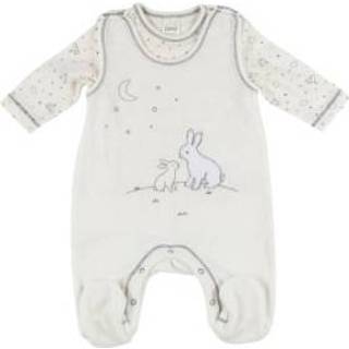 👉 Katoen mix babymode meisjes beige Dimo Tex romperset rabbit en stars 4048649294271