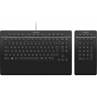 👉 Toetsenbord zwart 3Dconnexion Keyboard Pro with Numpad USB + RF Wireless Bluetooth AZERTY Frans 4260016341269