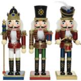👉 Kerstbeeld houten 3x stuks kerstbeeldje notenkraker poppetje/soldaat 25 cm kerstbeeldjes
