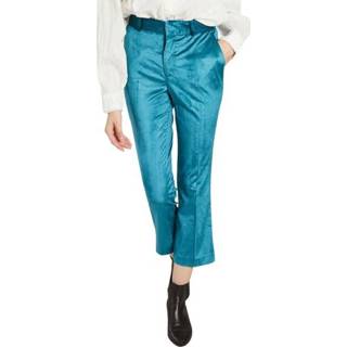 👉 Vrouwen blauw Papou velvet 7/8 length pants