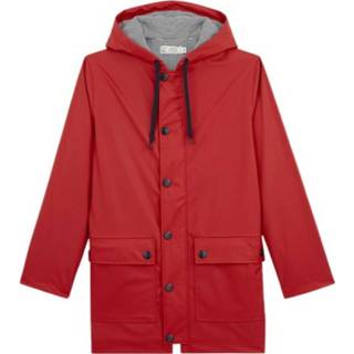 👉 Regenjas l vrouwen rood Iconic hooded raincoat