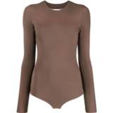 👉 Longsleeve vrouwen bruin Bodysuit Tobacco