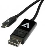 👉 Tussenstuk zwart V7 V7UCDP-2M voor kabels USB Type-C 3.2 Gen 1 DisplayPort