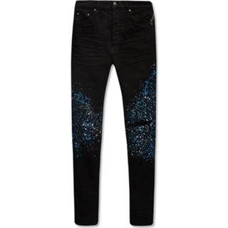 👉 Spijkerbroek W31 W29 W30 male zwart Paint-splatter jeans