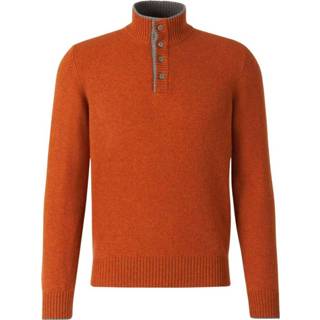 👉 Male oranje Button Neck Jumper 1640527471656