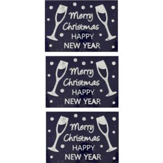 👉 Raamsticker 3x stuks velletjes kerst glitter raamstickers Merry Christmas 28,5 x 40 cm