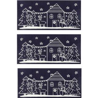 👉 Raamsticker 3x stuks velletjes kerst glitter raamstickers 23 x 49 cm