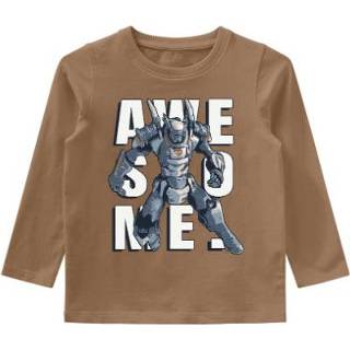 👉 Shirt lange mouw katoen mix bruin babymode jongens Name it Long Sleeve Nmmvux Toasted Coconut 5715208452067