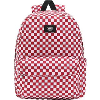 👉 Back pack mannen hoofdmateriaa polyester wit rood Vans - Old Skool Check Backpack Rugtas